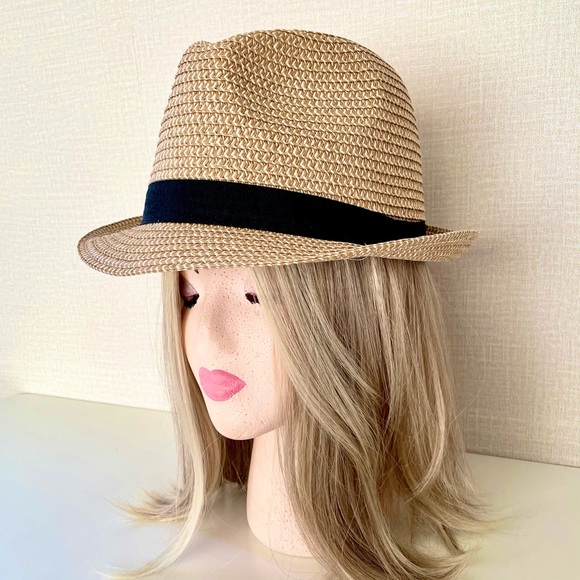 Paper Straw Fedora, Unisex, Large, NWOT, Classic Summer Fedora - Picture 5 of 7